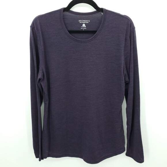 Seg'ments 100% Merino Wool Crew Neck Long Sleeve Base Layer Top L Purple - Picture 1 of 14